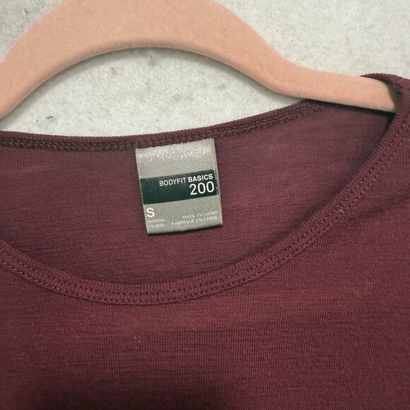 Icebreaker Shirt Womens Small Burgundy Bodyfit 200 Long Sleeve Base Layer Crew - Picture 5 of 8